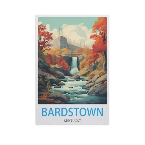 Puzzle 1000 Teile Landschaft Erwachsene Puzzle Holz Puzzle 3D Klassisches Puzzle，Bardstown, Kentucky，DIY Moderne Kunst Hauptdekor（75x50cm）-GH71 von YYHMKBYY