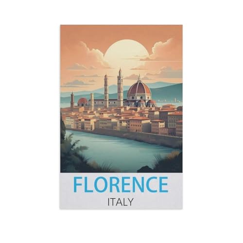Puzzle 1000 Teile Landschaft Erwachsene Puzzle Holz Puzzle 3D Klassisches Puzzle，Florenz Italien，DIY Moderne Kunst Hauptdekor（75x50cm）-FQ13 von YYHMKBYY