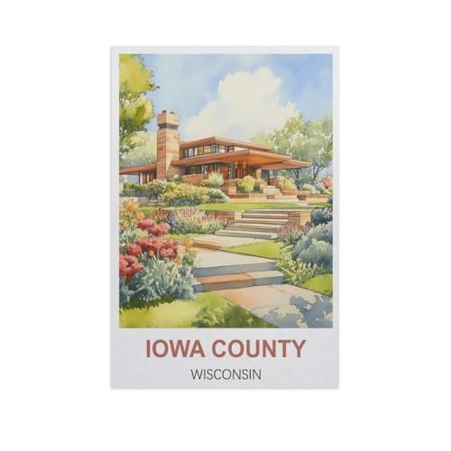 Puzzle 1000 Teile Landschaft Erwachsene Puzzle Holz Puzzle 3D Klassisches Puzzle，Iowa County, Wisconsin，DIY Moderne Kunst Hauptdekor（75x50cm）-GG25 von YYHMKBYY