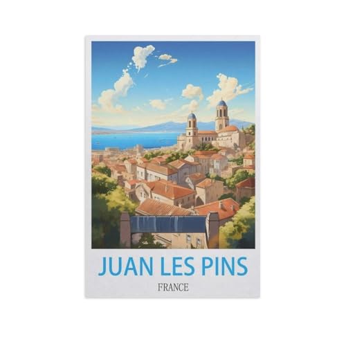 Puzzle 1000 Teile Landschaft Erwachsene Puzzle Holz Puzzle 3D Klassisches Puzzle，Juan Les Pins Frankreich，DIY Moderne Kunst Hauptdekor（75x50cm）-FU51 von YYHMKBYY