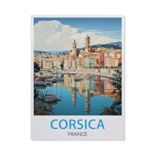 Puzzle 1000 Teile Landschaft Erwachsene Puzzle Holz Puzzle 3D Klassisches Puzzle，Korsika, Frankreich，DIY Moderne Kunst Hauptdekor（75x50cm）-BG43 von YYHMKBYY