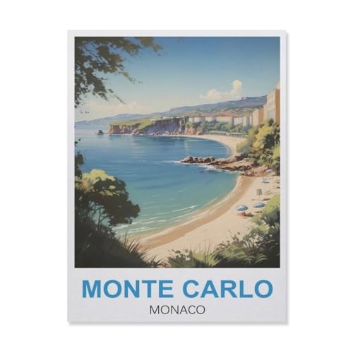 Puzzle 1000 Teile Landschaft Erwachsene Puzzle Holz Puzzle 3D Klassisches Puzzle，Monte Carlo Monaco，DIY Moderne Kunst Hauptdekor（75x50cm）-GM85 von YYHMKBYY