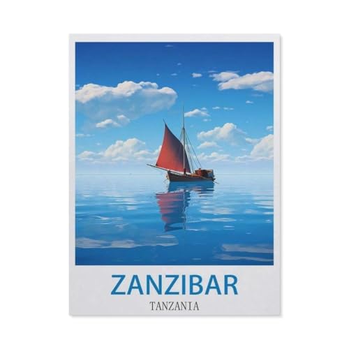 Puzzle 1000 Teile Landschaft Erwachsene Puzzle Holz Puzzle 3D Klassisches Puzzle，Sansibar, Tansania，DIY Moderne Kunst Hauptdekor（75x50cm）-CM70 von YYHMKBYY