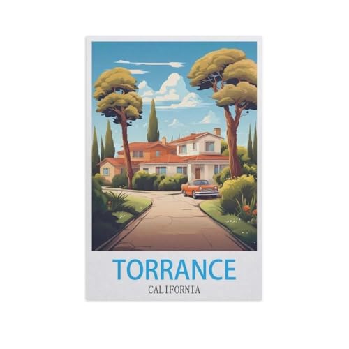 Puzzle 1000 Teile Landschaft Erwachsene Puzzle Holz Puzzle 3D Klassisches Puzzle，Torrance, Kalifornien，DIY Moderne Kunst Hauptdekor（75x50cm）-GF52 von YYHMKBYY