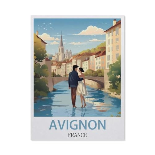 Puzzle 1000 Teile Papier，Avignon Frankreich，Dekompression Der Erwachsenen，Kinderpuzzle Spiele Ab 8 Jahren, Spielzeug Für Mädchen Jungen Teenager（38x26cm）-AD14 von YYHMKBYY