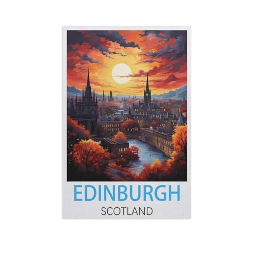 Puzzle 1000 Teile Papier，Edinburgh Schottland，Dekompression Der Erwachsenen，Kinderpuzzle Spiele Ab 8 Jahren, Spielzeug Für Mädchen Jungen Teenager（50x70cm）-FQ93 von YYHMKBYY