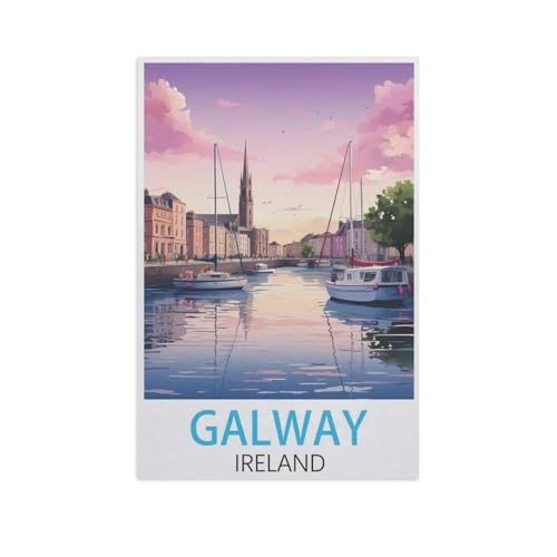 Puzzle 1000 Teile Papier，Galway Irland，Dekompression Der Erwachsenen，Kinderpuzzle Spiele Ab 8 Jahren, Spielzeug Für Mädchen Jungen Teenager（38x26cm）-FU58 von YYHMKBYY