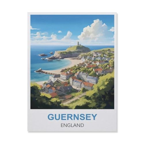 Puzzle 1000 Teile Papier，Guernsey England，Dekompression Der Erwachsenen，Kinderpuzzle Spiele Ab 8 Jahren, Spielzeug Für Mädchen Jungen Teenager（50x70cm）-ES8 von YYHMKBYY