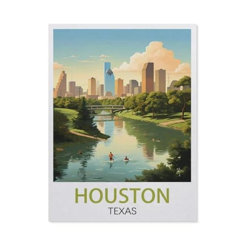 Puzzle 1000 Teile Papier，Houston, Texas，Dekompression Der Erwachsenen，Kinderpuzzle Spiele Ab 8 Jahren, Spielzeug Für Mädchen Jungen Teenager（38x26cm）-AD87 von YYHMKBYY