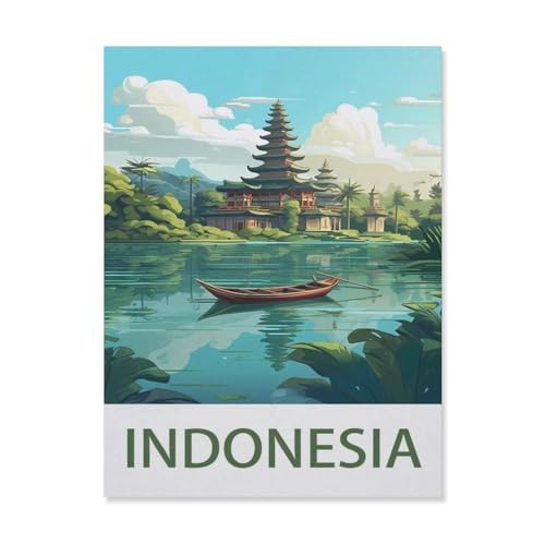 Puzzle 1000 Teile Papier，Indonesien，Dekompression Der Erwachsenen，Kinderpuzzle Spiele Ab 8 Jahren, Spielzeug Für Mädchen Jungen Teenager（38x26cm）-EJ92 von YYHMKBYY