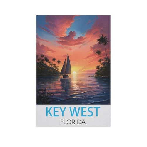 Puzzle 1000 Teile Papier，Key West Florida，Dekompression Der Erwachsenen，Kinderpuzzle Spiele Ab 8 Jahren, Spielzeug Für Mädchen Jungen Teenager（50x70cm）-FQ20 von YYHMKBYY