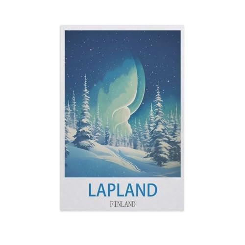 Puzzle 1000 Teile Papier，Lappland, Finnland，Dekompression Der Erwachsenen，Kinderpuzzle Spiele Ab 8 Jahren, Spielzeug Für Mädchen Jungen Teenager（50x70cm）-FZ72 von YYHMKBYY