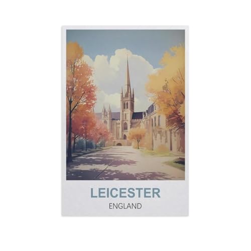 Puzzle 1000 Teile Papier，Leicester, England，Dekompression Der Erwachsenen，Kinderpuzzle Spiele Ab 8 Jahren, Spielzeug Für Mädchen Jungen Teenager（50x70cm）-FW80 von YYHMKBYY