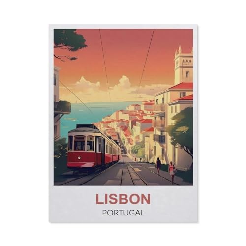 Puzzle 1000 Teile Papier，Lissabon, Portugal，Dekompression Der Erwachsenen，Kinderpuzzle Spiele Ab 8 Jahren, Spielzeug Für Mädchen Jungen Teenager（50x70cm）-EL38 von YYHMKBYY