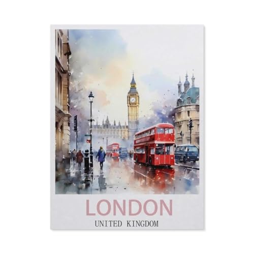 Puzzle 1000 Teile Papier，London England，Dekompression Der Erwachsenen，Kinderpuzzle Spiele Ab 8 Jahren, Spielzeug Für Mädchen Jungen Teenager（38x26cm）-EU100 von YYHMKBYY