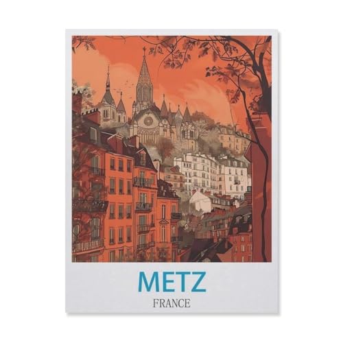 Puzzle 1000 Teile Papier，Metz Frankreich，Dekompression Der Erwachsenen，Kinderpuzzle Spiele Ab 8 Jahren, Spielzeug Für Mädchen Jungen Teenager（38x26cm）-FD73 von YYHMKBYY