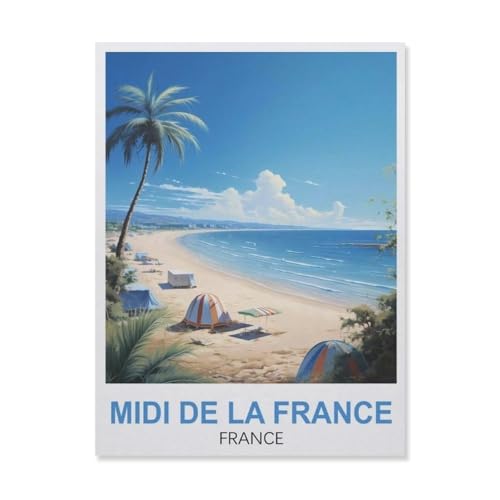 Puzzle 1000 Teile Papier，Midi De La France，Dekompression Der Erwachsenen，Kinderpuzzle Spiele Ab 8 Jahren, Spielzeug Für Mädchen Jungen Teenager（50x70cm）-GM19 von YYHMKBYY