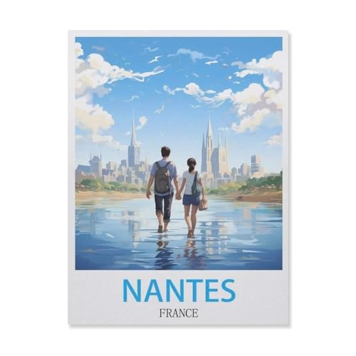 Puzzle 1000 Teile Papier，Nantes Frankreich，Dekompression Der Erwachsenen，Kinderpuzzle Spiele Ab 8 Jahren, Spielzeug Für Mädchen Jungen Teenager（38x26cm）-FH38 von YYHMKBYY
