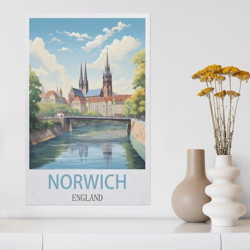 Puzzle 1000 Teile Papier，Norwich England，Dekompression Der Erwachsenen，Kinderpuzzle Spiele Ab 8 Jahren, Spielzeug Für Mädchen Jungen Teenager（38x26cm）-AA18 von YYHMKBYY