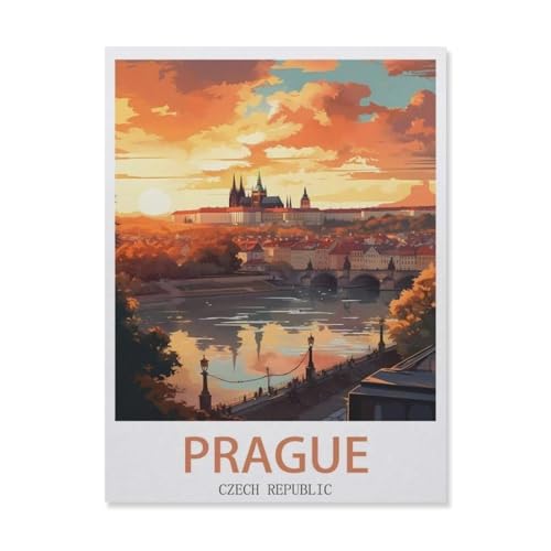 Puzzle 1000 Teile Papier，Prag, Tschechien，Dekompression Der Erwachsenen，Kinderpuzzle Spiele Ab 8 Jahren, Spielzeug Für Mädchen Jungen Teenager（50x70cm）-EG14 von YYHMKBYY