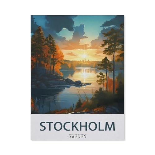 Puzzle 1000 Teile Papier，Stockholm, Schweden，Dekompression Der Erwachsenen，Kinderpuzzle Spiele Ab 8 Jahren, Spielzeug Für Mädchen Jungen Teenager（50x70cm）-DZ64 von YYHMKBYY