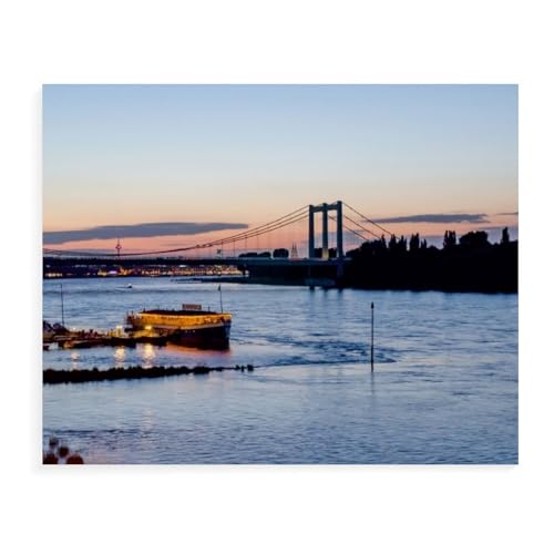 Puzzle 1000 Teile Puzzle，Abenddämmerung bei Rodenkirchen，Erwachsene Kinderspiel Lernspielzeug（75x50cm）-AW58 von YYHMKBYY