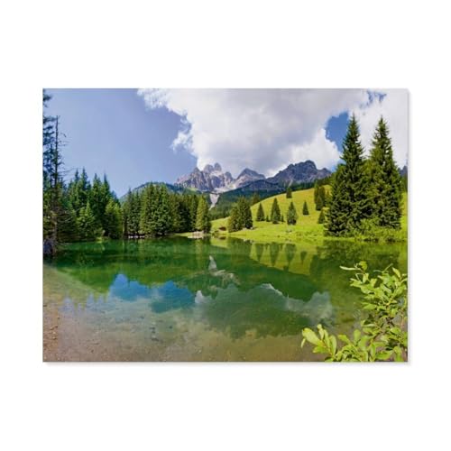 Puzzle 1000 Teile Puzzle，Der Almsee in Filzmoos，Erwachsene Kinderspiel Lernspielzeug（75x50cm）-AZ73 von YYHMKBYY