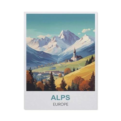Puzzle 1000 Teile für Erwachsene, Alpen Europa, Papierpuzzle – einzigartig geeignet für Jugendliche und Erwachsene (50 x 70 cm) -EM19 von YYHMKBYY