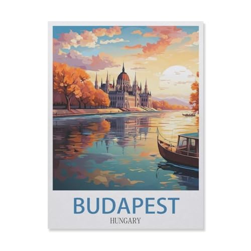 Puzzle 1000 Teile für Erwachsene, Budapest, Ungarn, Sonnenuntergang, Holzpuzzle – einzigartig geeignet für Jugendliche und Erwachsene (75 x 50 cm) – DU39 von YYHMKBYY