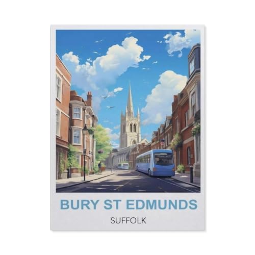 Puzzle 1000 Teile für Erwachsene, Bury St Edmunds Suffolk, Holzpuzzle – einzigartig geeignet für Jugendliche und Erwachsene (75 x 50 cm)-EO19 von YYHMKBYY