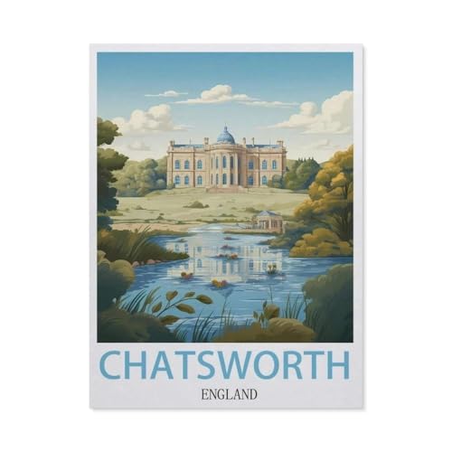 Puzzle 1000 Teile für Erwachsene, Chatsworth England, großes Puzzle-Spiel-Kunstwerk für Erwachsene und Jugendliche (50 x 70 cm) -EO96 von YYHMKBYY