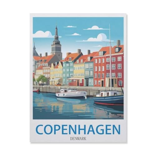 Puzzle 1000 Teile für Erwachsene, Kopenhagen Dänemark, Papierpuzzle – einzigartig geeignet für Jugendliche und Erwachsene (50 x 70 cm) -EH9 von YYHMKBYY