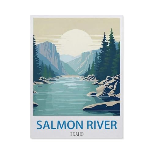 Puzzle 1000 Teile für Erwachsene, Lachs River Idaho Holzpuzzle – einzigartig geeignet für Jugendliche und Erwachsene (75 x 50 cm) -EA59 von YYHMKBYY