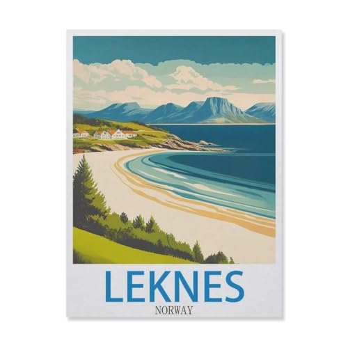 Puzzle 1000 Teile für Erwachsene, Leknes Norwegen, Teenager, Jungen, Mädchen, schwierige, dicke, stabile Teile, herausforderndes Puzzle für Partyspiele (50 x 70 cm), FD7 von YYHMKBYY