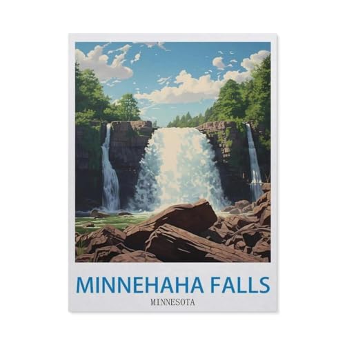 Puzzle 1000 Teile für Erwachsene, Minnehaha Falls Minnesota, Holzpuzzle – einzigartig geeignet für Jugendliche und Erwachsene (75 x 50 cm) -EA99 von YYHMKBYY