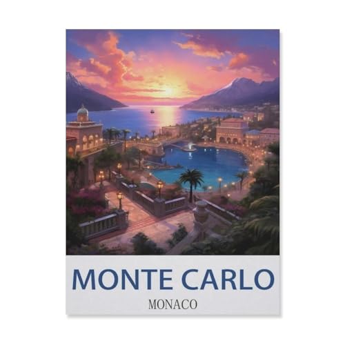 Puzzle 1000 Teile für Erwachsene, Monte Carlo Monaco, einzigartig geeignet für Jugendliche und Erwachsene, Heimdekoration (75 x 50 cm) -EF52 von YYHMKBYY