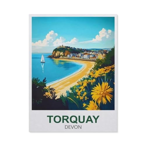 Puzzle 1000 Teile für Erwachsene, Torquay-Devon, Papierpuzzle – einzigartig geeignet für Jugendliche und Erwachsene (50 x 70 cm), FA60 von YYHMKBYY