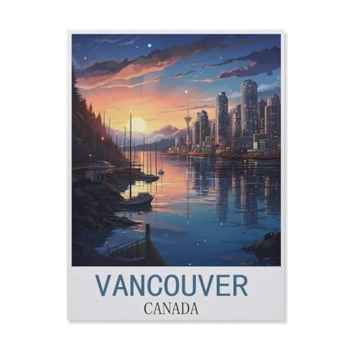Puzzle 1000 Teile für Erwachsene, Vancouver, Kanada, Teenager, Jungen, Mädchen, schwierige, dicke, stabile Teile, herausforderndes Puzzle für Partyspiele (50 x 70 cm), FJ67 von YYHMKBYY
