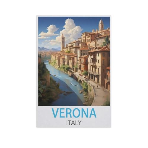 Puzzle 1000 Teile für Erwachsene, Verona Italien, Holzpuzzle – einzigartig geeignet für Jugendliche und Erwachsene (75 x 50 cm)-FO20 von YYHMKBYY