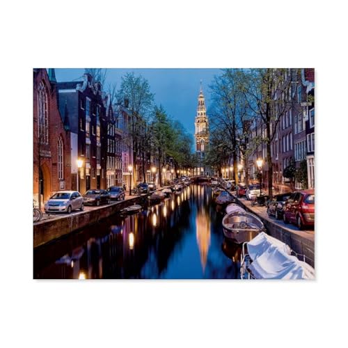 Puzzle 1000 Teile für Erwachsene，Amsterdam - Zuiderkerk am Groenburgwal，Impossible Geschicklichkeitsspiel für Die Ganze Familie, Farbenfrohes Legespiel, Home Dekoration（50x70cm）-AV50 von YYHMKBYY