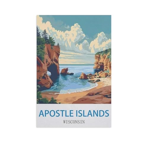 Puzzle 1000 Teile für Erwachsene，Apostle Islands, Wisconsin，Klassische Puzzle Teenager Jungen Mädchen Puzzle DIY Moderne Wohnkultur Einzigartiges Geschenk Intellektuelles Spiel（38x26cm）-GD45 von YYHMKBYY