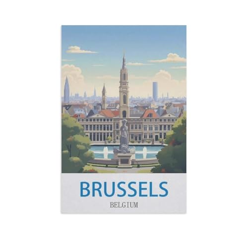 Puzzle 1000 Teile für Erwachsene，Brüssel, Belgien，Klassische Puzzle Teenager Jungen Mädchen Puzzle DIY Moderne Wohnkultur Einzigartiges Geschenk Intellektuelles Spiel（75x50cm）-GA50 von YYHMKBYY