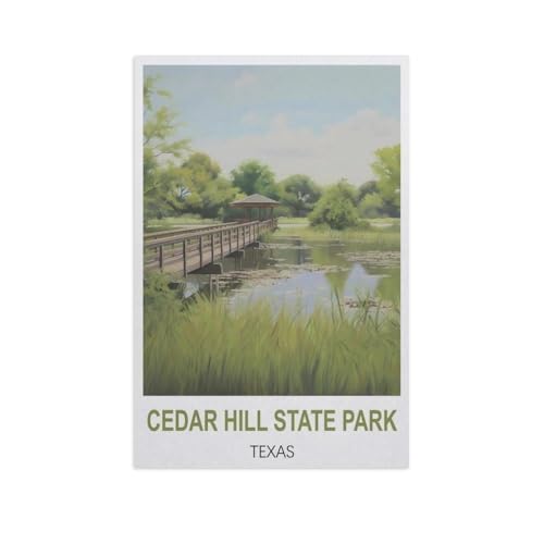 Puzzle 1000 Teile für Erwachsene，Cedar Hill State Park, Texas，Klassische Puzzle Teenager Jungen Mädchen Puzzle DIY Moderne Wohnkultur Einzigartiges Geschenk Intellektuelles Spiel（38x26cm）-GH13 von YYHMKBYY