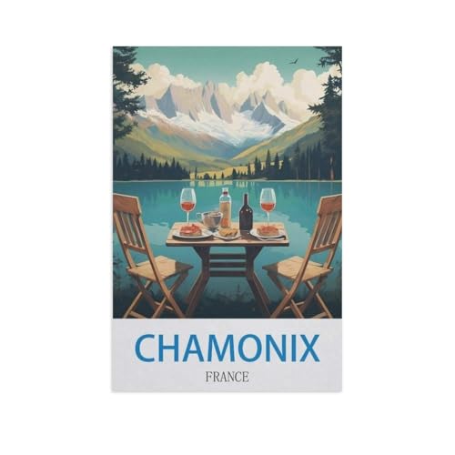 Puzzle 1000 Teile für Erwachsene，Chamonix, Frankreich，Klassische Puzzle Teenager Jungen Mädchen Puzzle DIY Moderne Wohnkultur Einzigartiges Geschenk Intellektuelles Spiel（38x26cm）-FZ77 von YYHMKBYY