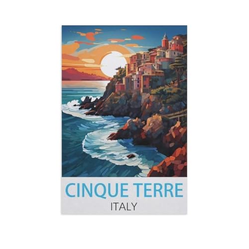 Puzzle 1000 Teile für Erwachsene，Cinque Terre Italien，Klassische Puzzle Teenager Jungen Mädchen Puzzle DIY Moderne Wohnkultur Einzigartiges Geschenk Intellektuelles Spiel（38x26cm）-FV36 von YYHMKBYY