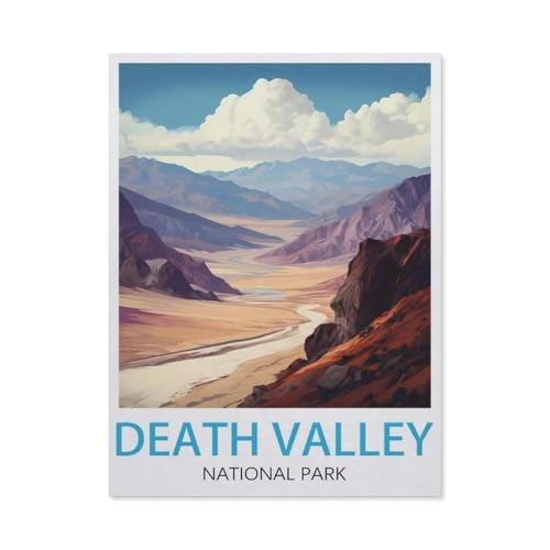 Puzzle 1000 Teile für Erwachsene，Death Valley National Park Vintage-Reiseposter，Puzzle Teenager Jungen Mädchen Puzzle for Teen Lernspiel Holiday Challenging Puzzle（38x26cm）-AZ96 von YYHMKBYY