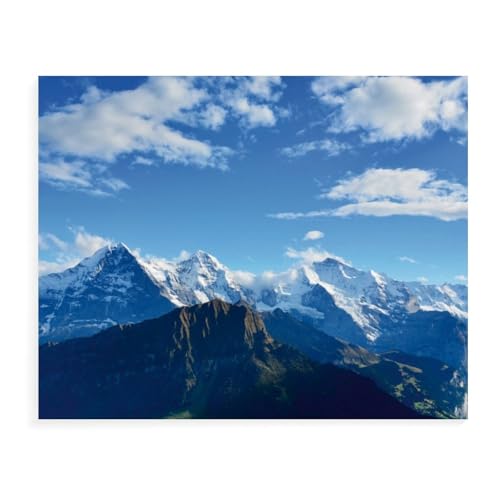 Puzzle 1000 Teile für Erwachsene，Eiger, Mönch und Jungfrau Panorama，Impossible Geschicklichkeitsspiel für Die Ganze Familie, Farbenfrohes Legespiel, Home Dekoration（75x50cm）-AX18 von YYHMKBYY