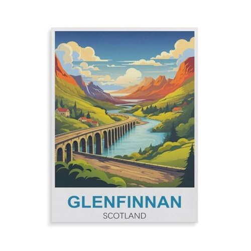 Puzzle 1000 Teile für Erwachsene，Glenfinnan Schottland，Impossible Geschicklichkeitsspiel für Die Ganze Familie, Farbenfrohes Legespiel, Home Dekoration（38x26cm）-GQ83 von YYHMKBYY