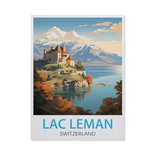 Puzzle 1000 Teile für Erwachsene，Lac Leman Schweiz,Klassische Puzzle Teenager Jungen Mädchen Puzzle DIY Moderne Wohnkultur Einzigartiges Geschenk Intellektuelles Spiel（75x50cm）-AO100 von YYHMKBYY