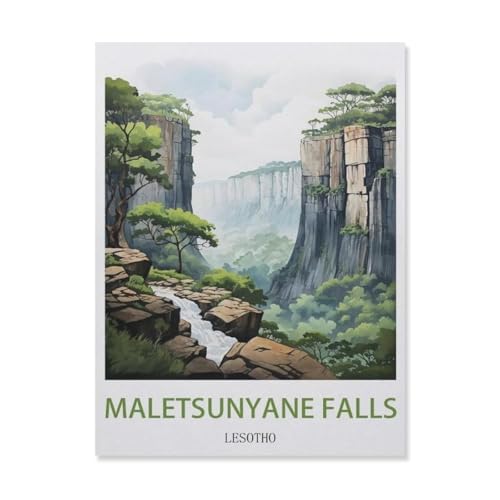 Puzzle 1000 Teile für Erwachsene，Maletsunyane Wasserfälle, Lesotho, Berg，Teenager Jungen Mädchen Puzzle DIY Moderne Wohnkultur Einzigartiges Geschenk Intellektuelles Spiel（75x50cm）-DV28 von YYHMKBYY